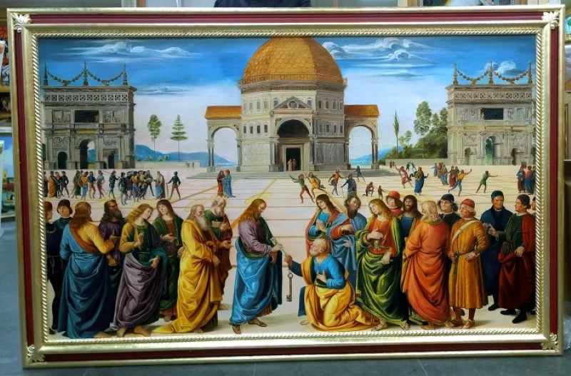 Фреска Перуджино "Христос, вручающий ключи святому Петру" (1482)