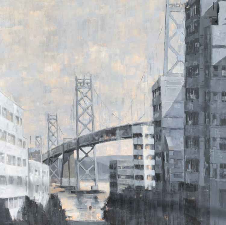 Bay bridge from financial district, 2020. Carole Rafferty