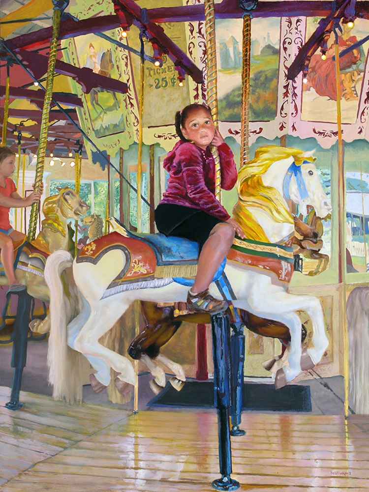 Girl on carousel. 2017