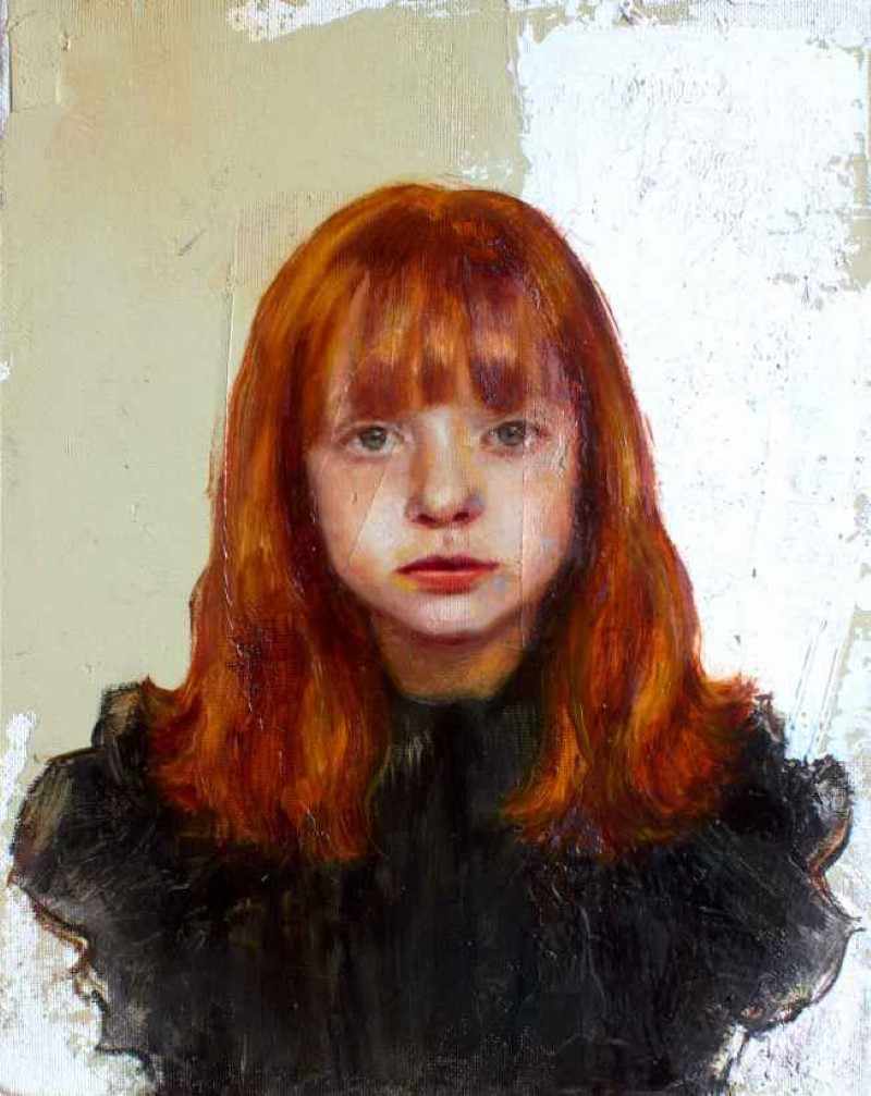 “Girl with ginger hair” (2021), oil on canvas panel, 26 x 20 centimeters