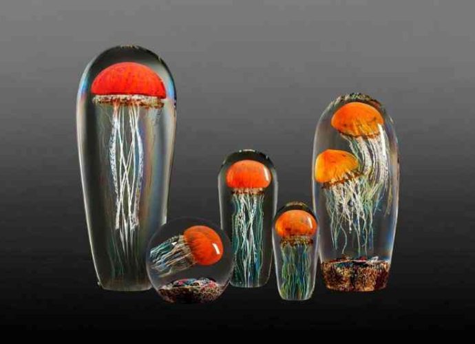 Медузы в стекле. Rick Satava (скульптура)