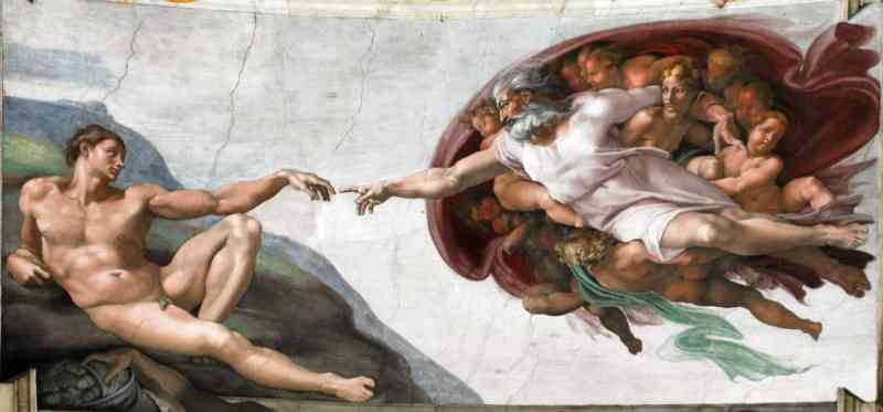 «Сотворение Адама» за авторством легендарного Микеланджело Буонарроти