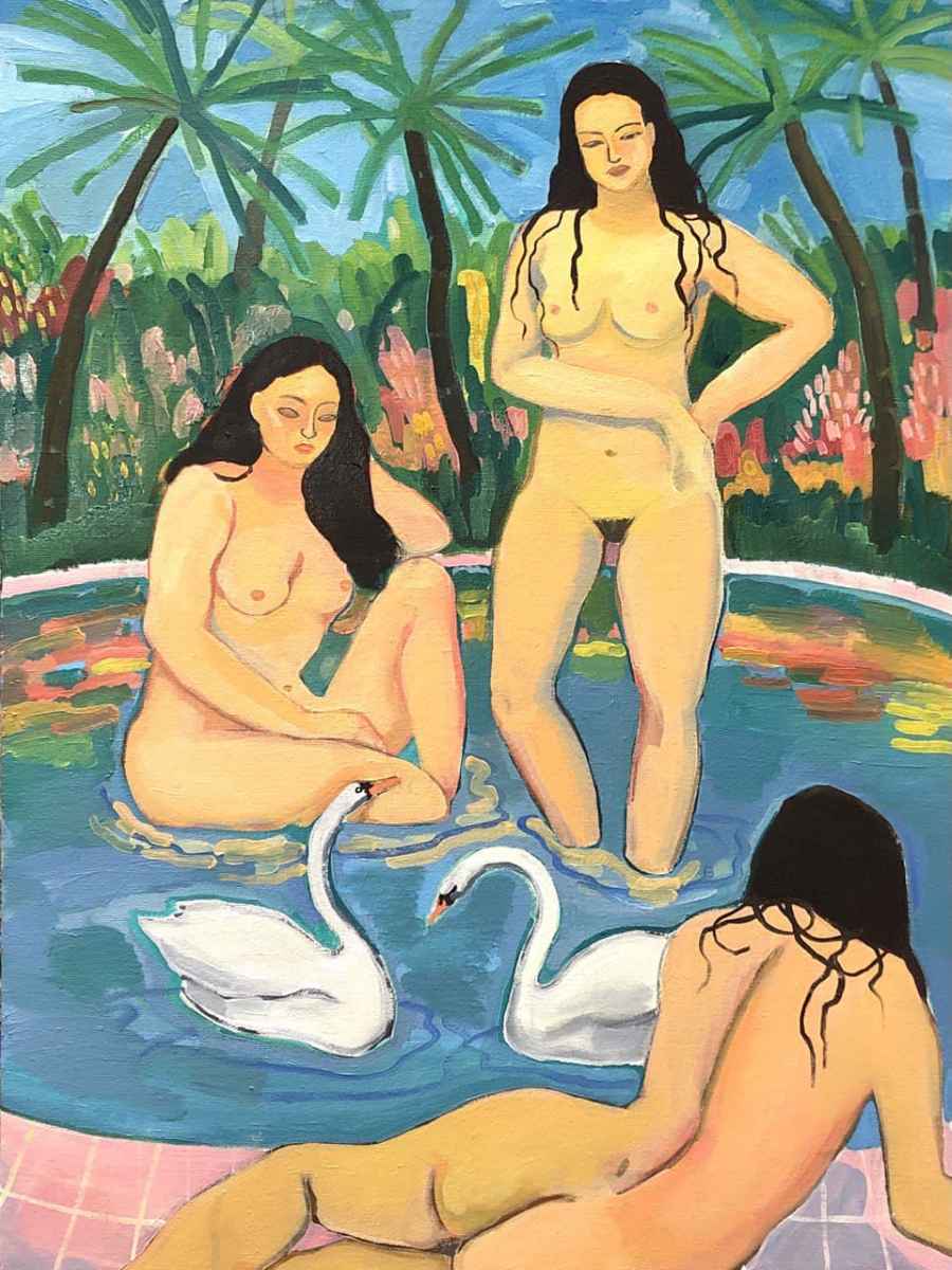 Девушки у бассейна. Дарика Бакеева