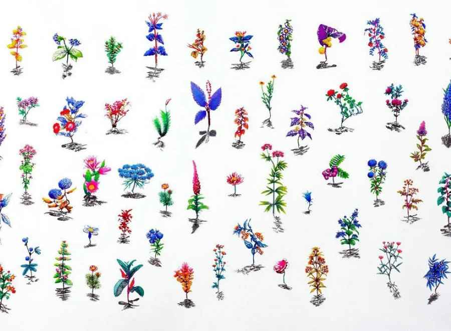 Разнообразие флоры от художника