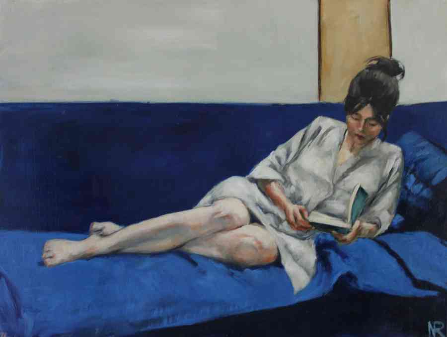 Reader with white kimono, 2021. Louis Neyret