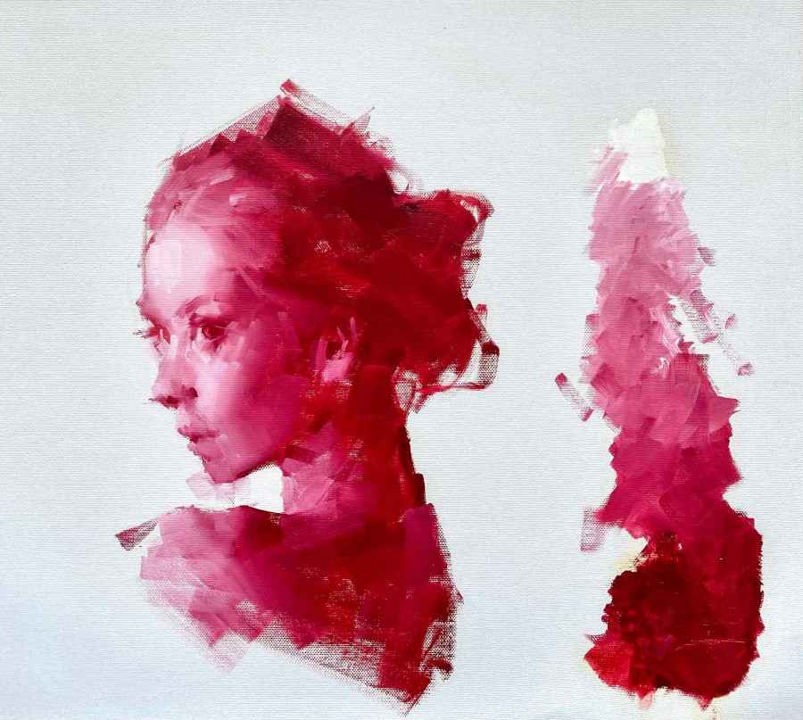 Red Mono Portrait. Zin Lim