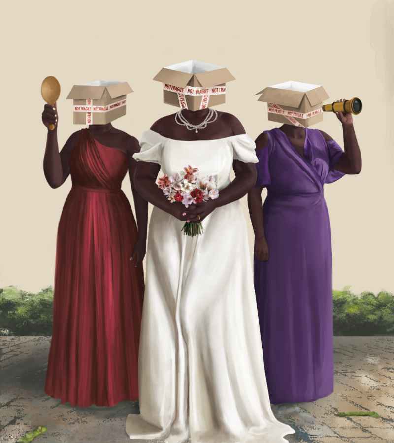 Wine dresses, 2022. Charlene Komuntale