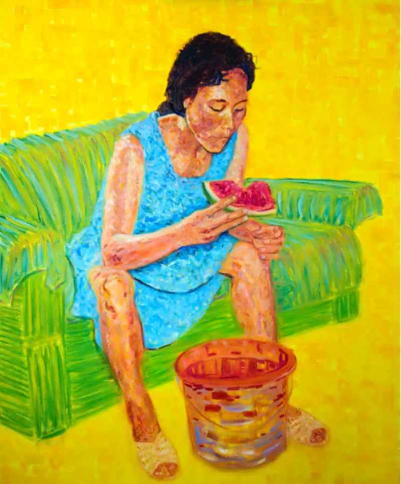 Girl with a watermelon. Van Lanigh