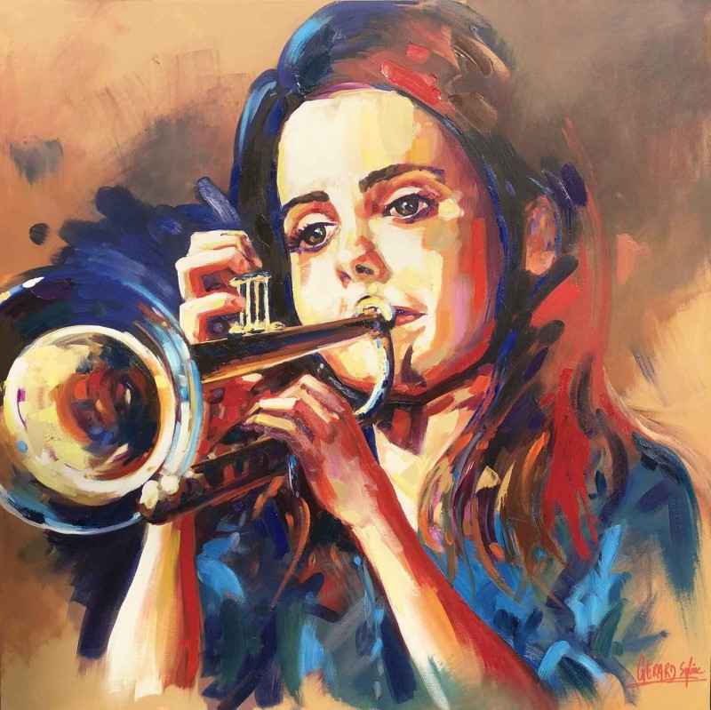 jeune trompettiste, 2019. Sylvie Gérard