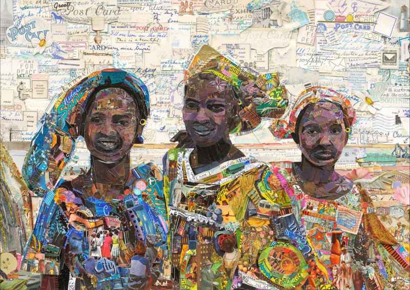 Postcards from Nowhere - Fulani Women, Mopti, Mali, after Vik Muniz, 2014