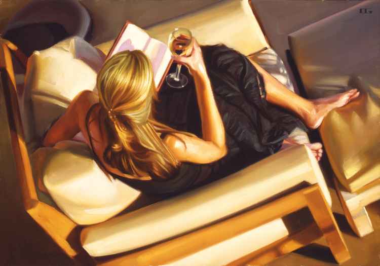 Cool chardonnay on a sunny patio. Carrie Graber