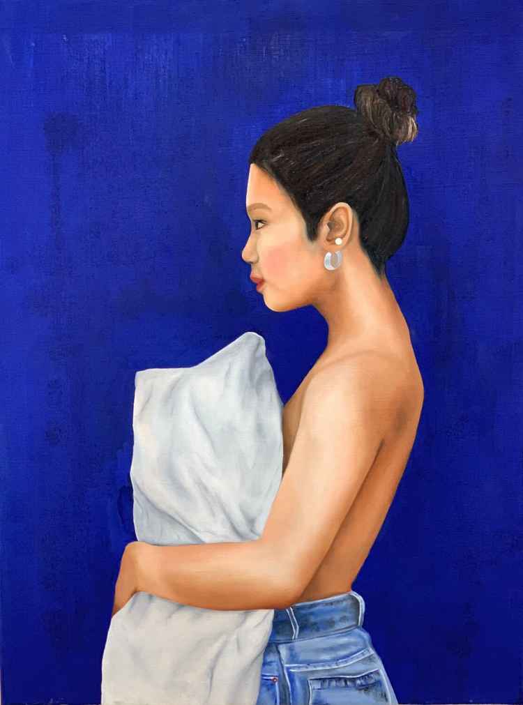 Painting of an Asian girl in London