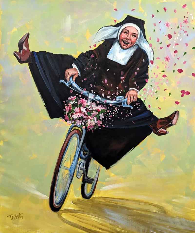 Nun in action