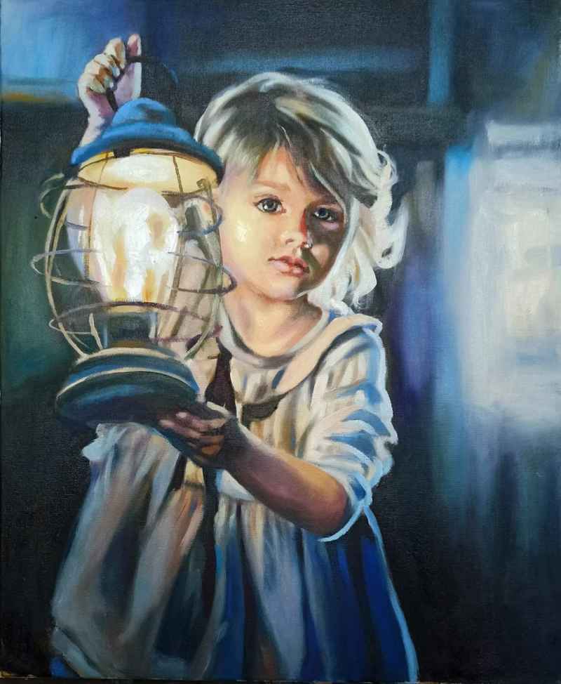 Girl with a lamp