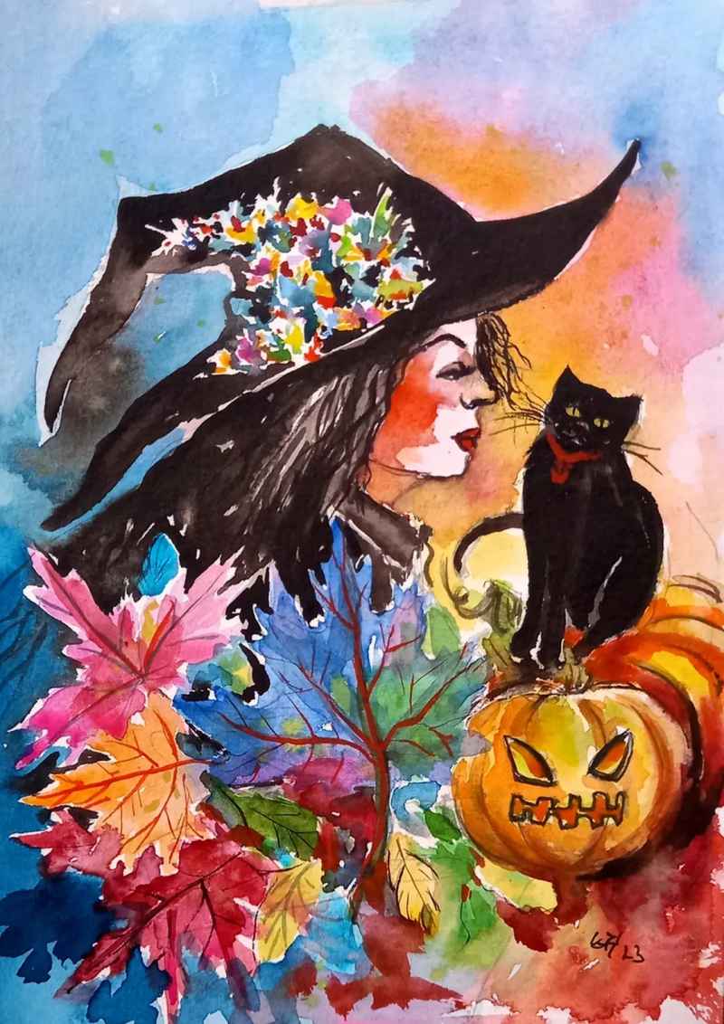 Witch and her cat