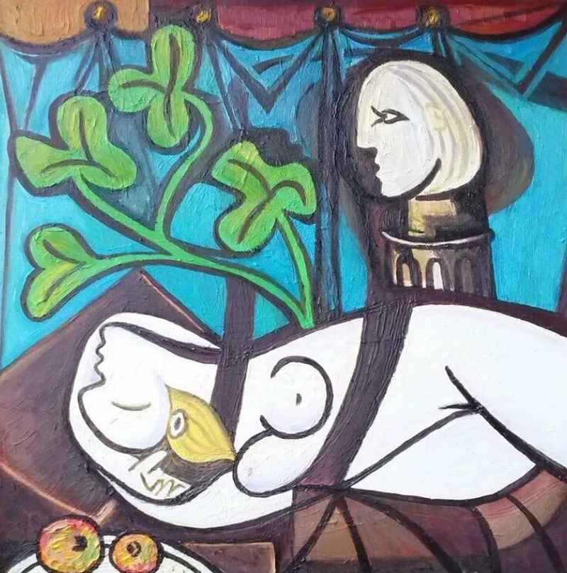 Обнаженная, зеленые листья и бюст (1932) Картина Пабло Пикассо (1881-1973)